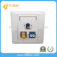 3-Port SC-ST-LC Hybrid Fiber Optic Faceplate/ Wall Plate